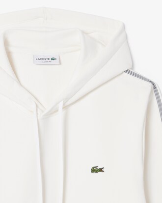 Sudadera con capucha y cremallera con rayas de logotipo