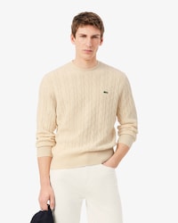 Jersey de cuello redondo de lana cardada con motivo de ochos