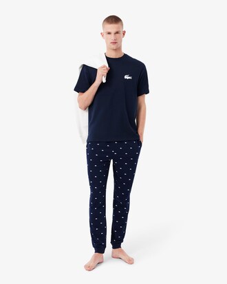 Camiseta loungewear de algod&oacute;n con estampado de cocodrilo