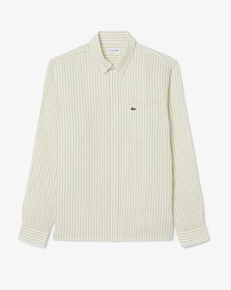 Camisa de lino de corte regular de rayas