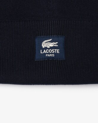 Gorro de canalé de algodón con insignia