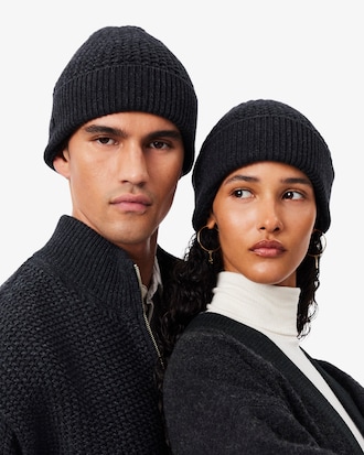 Bonnet textur&eacute; laine m&eacute;lang&eacute;e