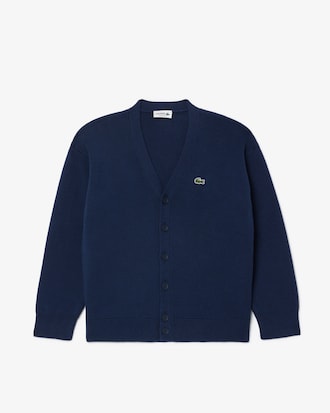 Cardigan col V coton et laine