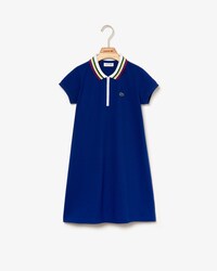 Robe polo Fille &agrave; col zipp&eacute; en piqu&eacute; de coton