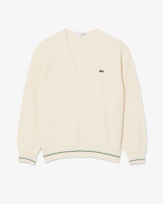 Cardigan relaxed fit coton détails rayés