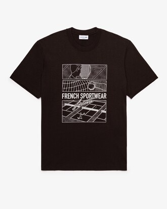 T-shirt coton imprim&eacute; court de tennis