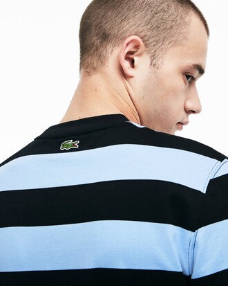T-shirt col rond Lacoste LIVE en coton à rayures