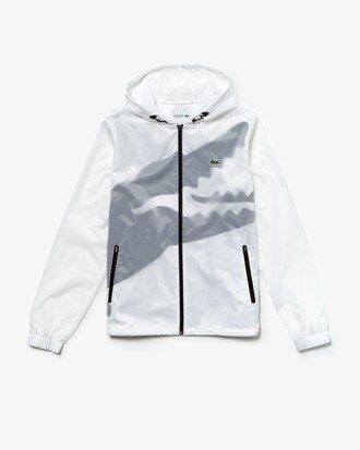 Coupe-vent maxi croco Lacoste SPORT avec effet de transparence