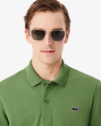 Polo regular fit en coton m&eacute;lang&eacute;