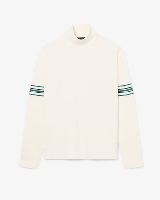 Pull col montant jersey rayures D&eacute;fil&eacute;