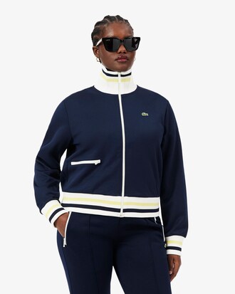 Sweatshirt zipp&eacute; &agrave; d&eacute;tails ray&eacute;s