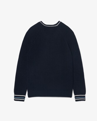 Pull col rond coton et laine