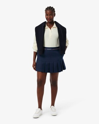 Jupe courte plissée laine mélangée