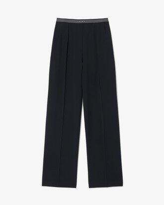 Pantalon &agrave; plis laine m&eacute;lang&eacute;e oversize