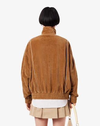 Sweatshirt oversize zippé velours
