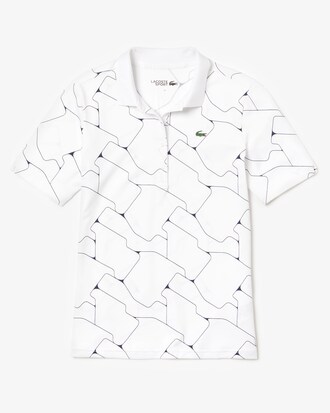 Polo Golf Lacoste SPORT en jersey respirant stretch imprim&eacute;