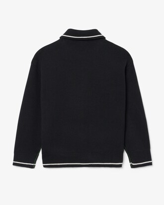 Polo manches longues coton et laine