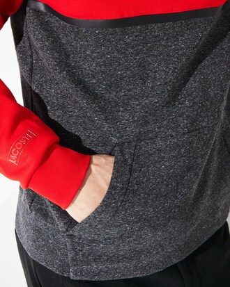 Sweatshirt zipp&eacute; &agrave; capuche Lacoste SPORT en molleton bicolore