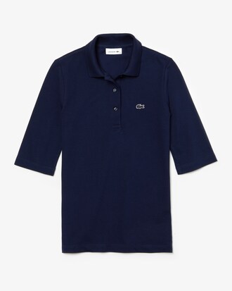 Polo classic fit Lacoste manches trois quart en petit piqu&eacute; uni