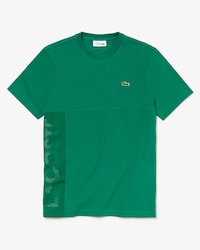 T-shirt col rond Lacoste SPORT en coton ultra l&eacute;ger avec marquage