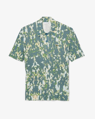 Pull col polo manches courtes graphique