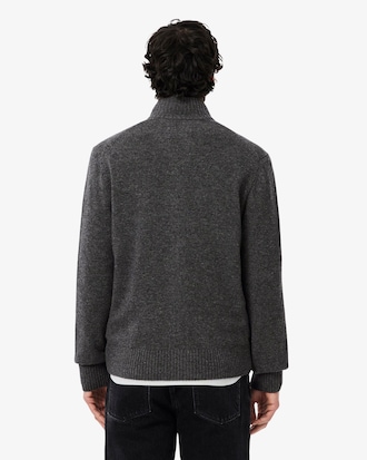 Pull zippé laine cardée