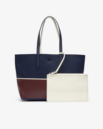 Sac cabas zipp&eacute; Anna r&eacute;versible color-block avec pochette unie