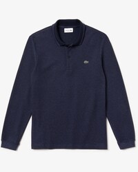Polo Lacoste regular fit à manches longues en piqué chiné