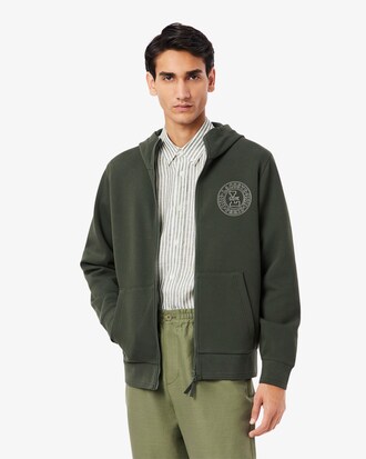 Sweatshirt zippé classic fit en Piqué