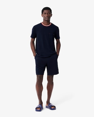 T-shirt de pyjama col contrasté