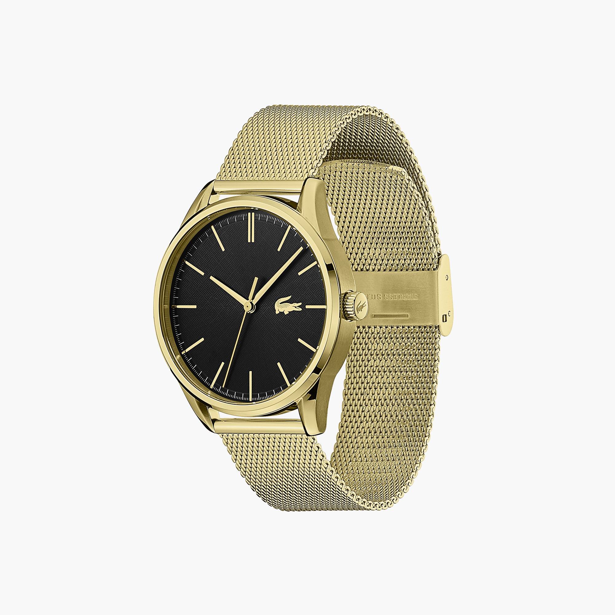 Montre Vienna homme avec bracelet en acier inoxydable plaqué or | LACOSTE