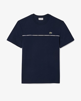 T-shirt jersey de coton liseré Lacoste