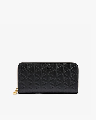 Portefeuille zipp&eacute; Maheki en cuir emboss&eacute;
