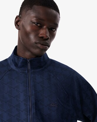 Veste zipp&eacute;e jacquard monogramme