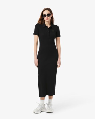 Robe polo longue coton côtelé