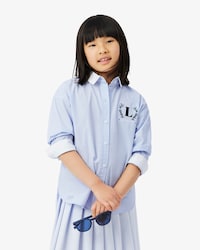 Chemise popeline badge brod&eacute;