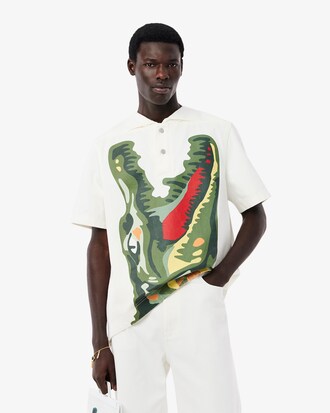 Polo oversize denim imprimé Défilé
