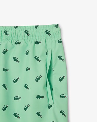 Short de bain court imprimé crocodile