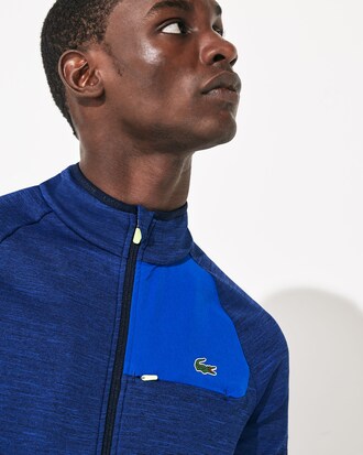 Sweatshirt zippé Golf Lacoste SPORT respirant avec protection UV
