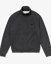 Sweatshirt zipp&eacute; en molleton uni &agrave; manches raglan