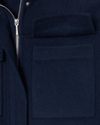 Veste courte laine col montant c&ocirc;tel&eacute;
