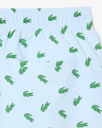 Short de bain mi-long imprim&eacute; crocodile