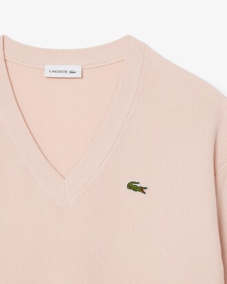 Pull col V point mousse coton
