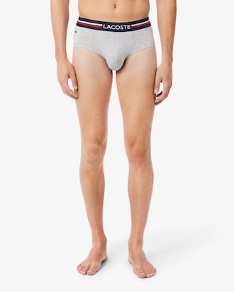 Lot de 3 slips coton uni ceinture siglée