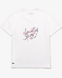 T-shirt col rond Tennis Lacoste SPORT en coton avec marquage d&eacute;grad&eacute;