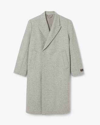 Manteau croisé laine à chevrons