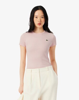 T-shirt slim fit coton côtelé