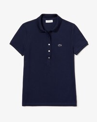 Polo slim fit Lacoste en mini piqu&eacute; de coton stretch uni
