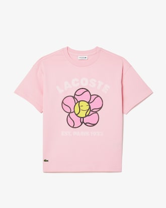 T-shirt coton imprimé fleur vintage
