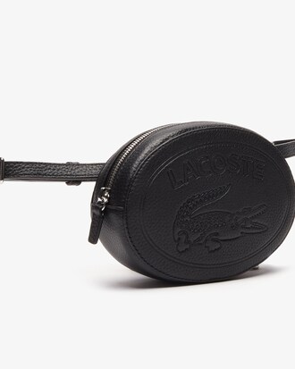 Sac ceinture Croco Crew ovale en cuir grain&eacute; uni